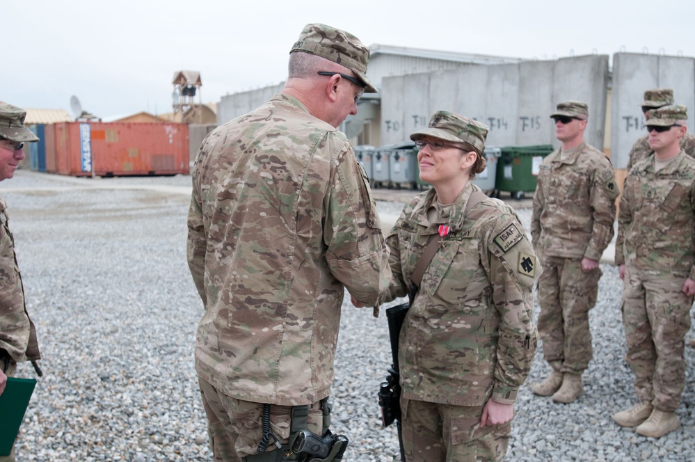 45th IBCT commander awards soldiers at FOB Gamberi