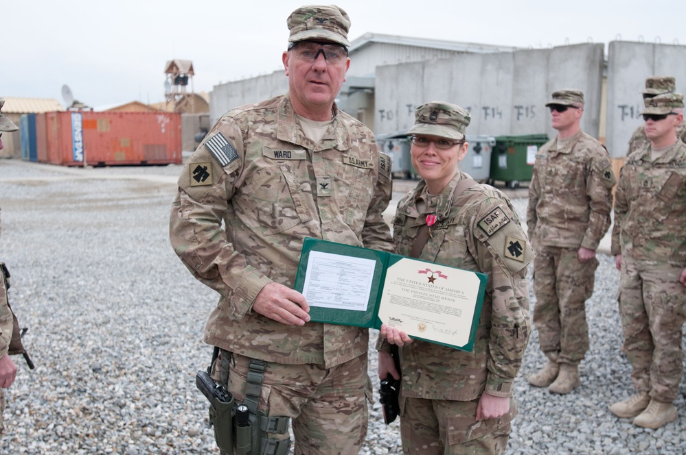 45th IBCT commander awards soldiers at FOB Gamberi