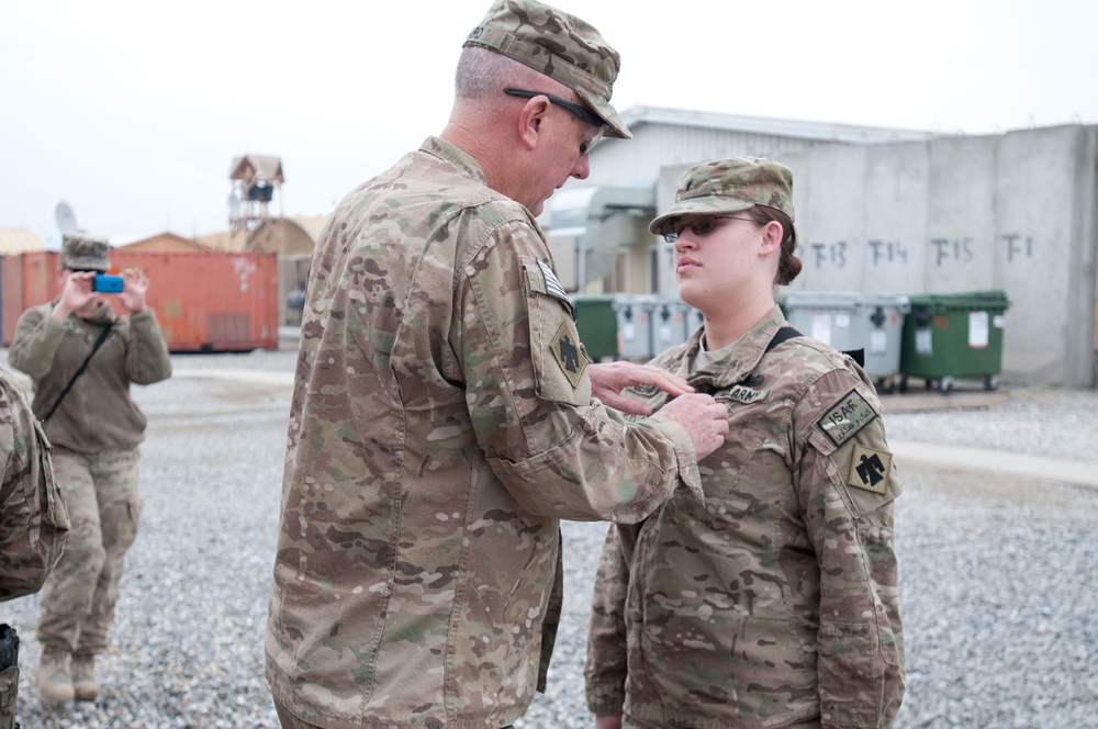 45TH IBCT commander awards soldiers on FOB Gamberi