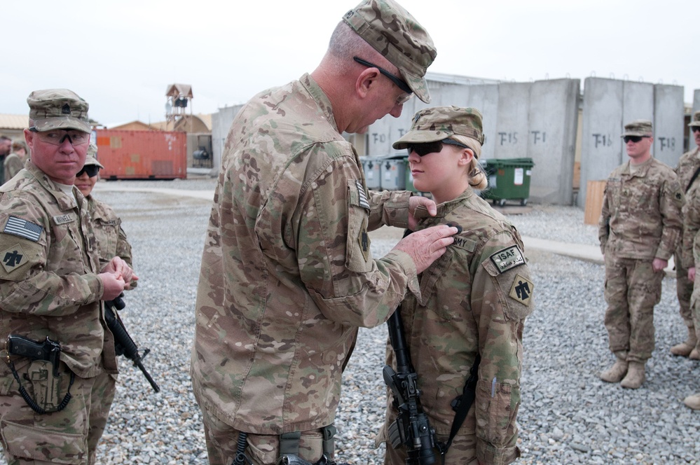 45th IBCT commander awards soldiers at FOB Gamberi