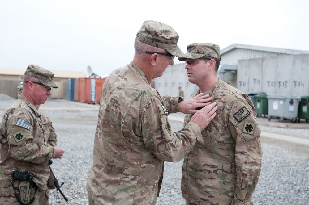 45th IBCT commander awards soldiers at FOB Gamberi