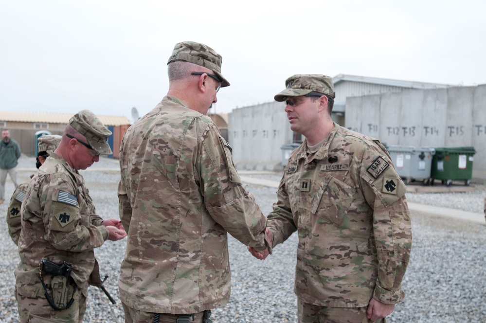 45th IBCT commander awards soldiers at FOB Gamberi