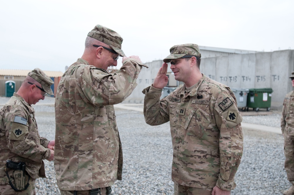 45th IBCT commander awards soldiers at FOB Gamberi