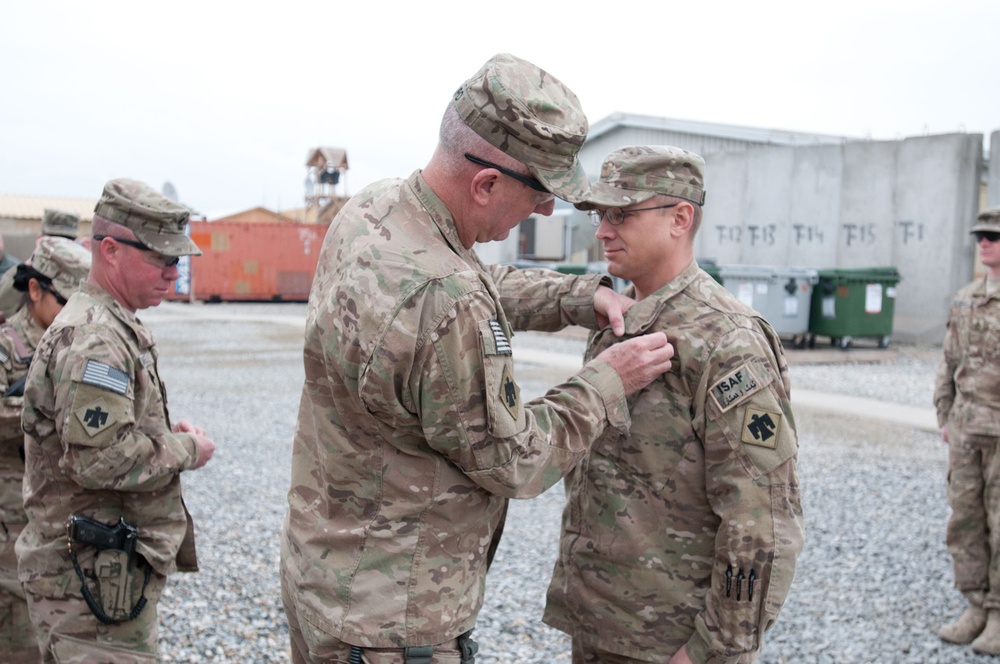 45th IBCT commander awards soldiers at FOB Gamberi