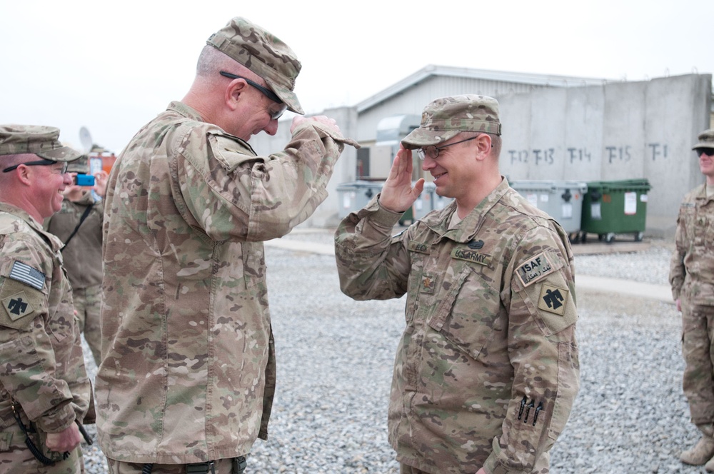 45th IBCT commander awards soldiers at FOB Gamberi