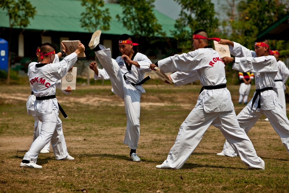 Royal Thai, Republic of Korea and US Marines share during a cultural sports exchange day