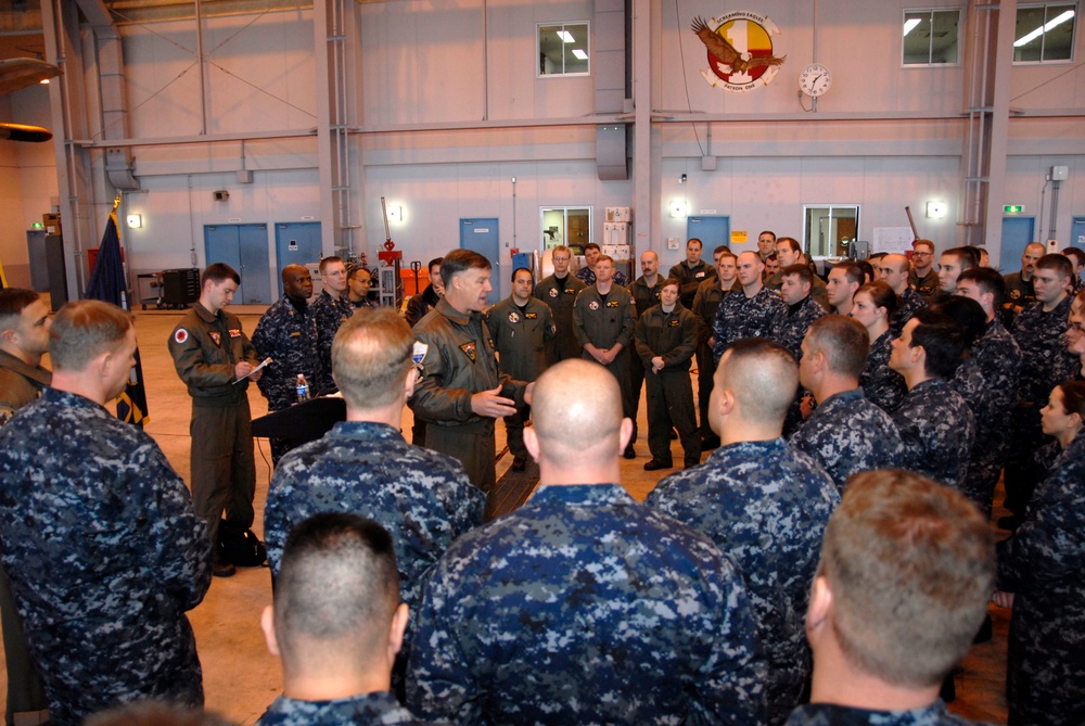 Rear Adm. Sean Buck visits VP-1