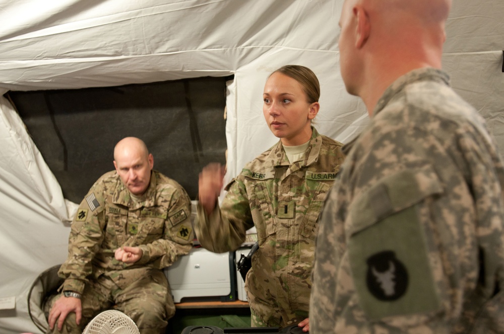 Iowa National Guard visits soldiers assigned to the 45th IBCT