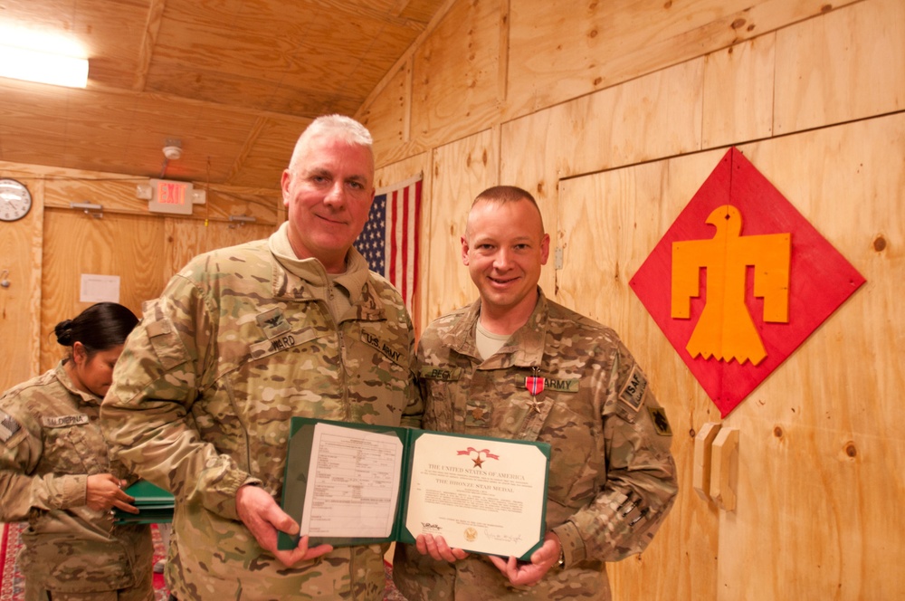 45TH IBCT commander awards soldiers