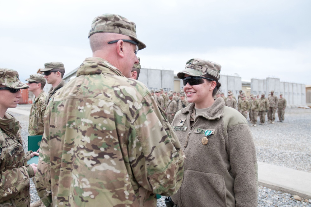 45TH IBCT commander awards soldiers at Forward Operating Base Gamberi, Laghman province, Afghanistan