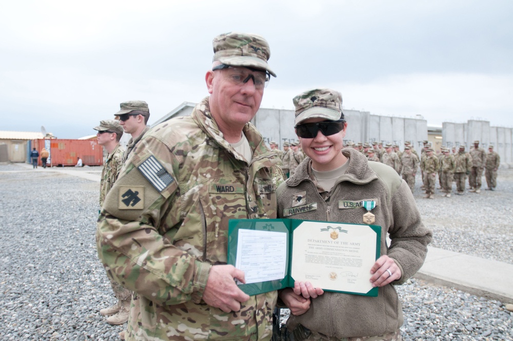 45TH IBCT commander awards soldiers at Forward Operating Base Gamberi, Laghman province, Afghanistan