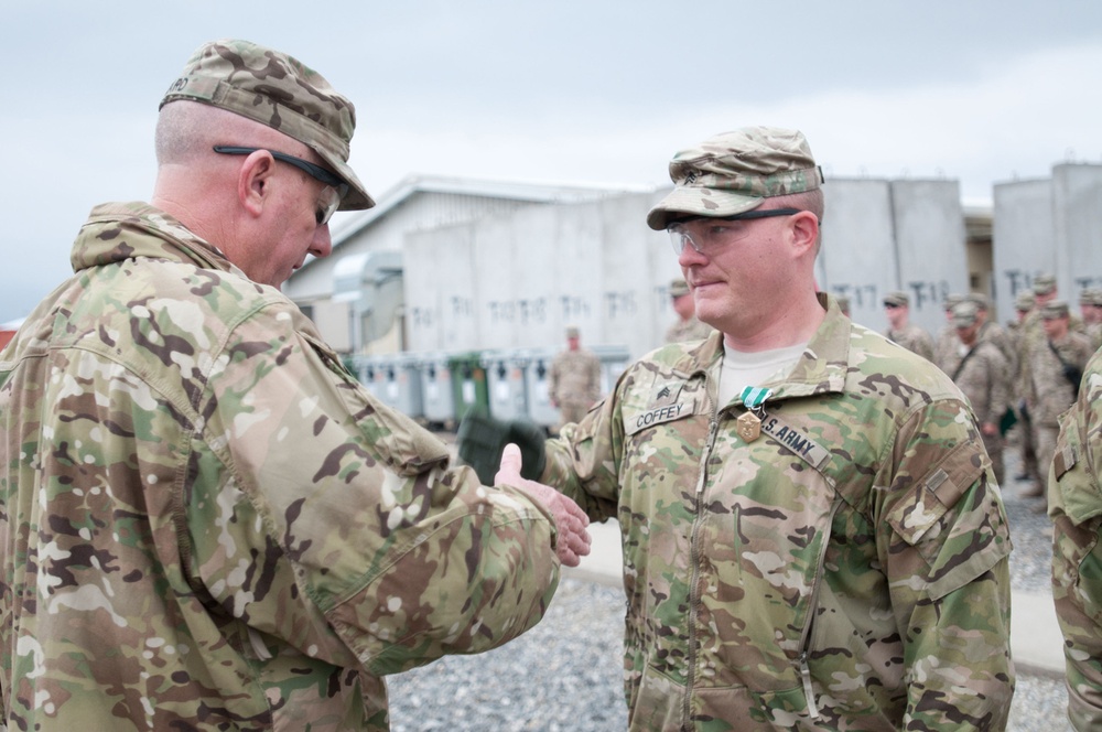 45TH IBCT commander awards soldiers at Forward Operating Base Gamberi, Laghman province, Afghanistan