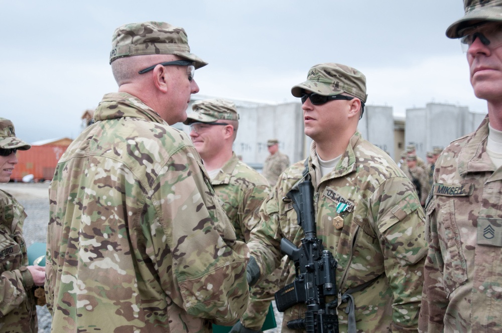 45TH IBCT commander awards soldiers at Forward Operating Base Gamberi, Laghman province, Afghanistan