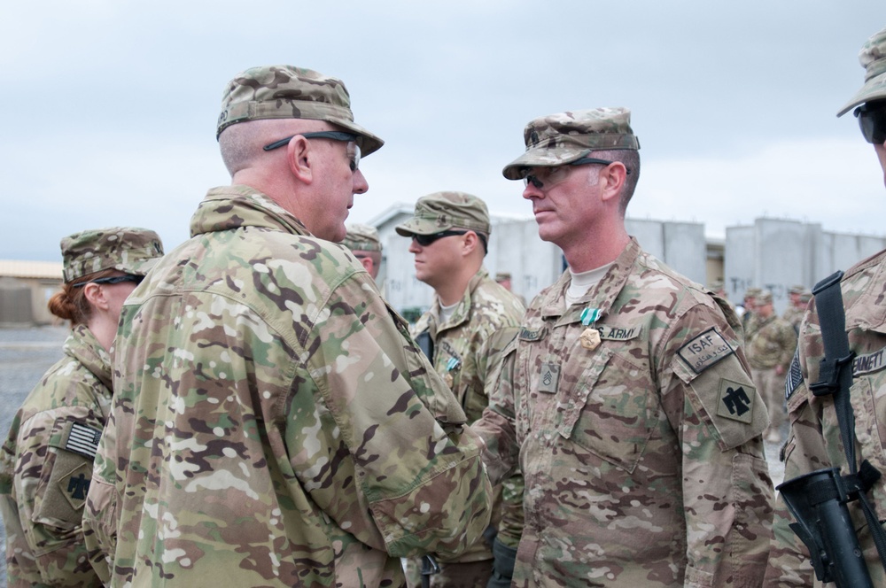 45TH IBCT commander awards soldiers at Forward Operating Base Gamberi, Laghman province, Afghanistan