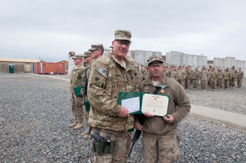 45TH IBCT commander awards soldiers at Forward Operating Base Gamberi, Laghman province, Afghanistan