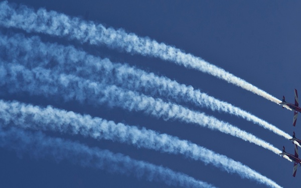 Royal Australian Air Force Roulettes perform during the 2012 Singapore Airshow