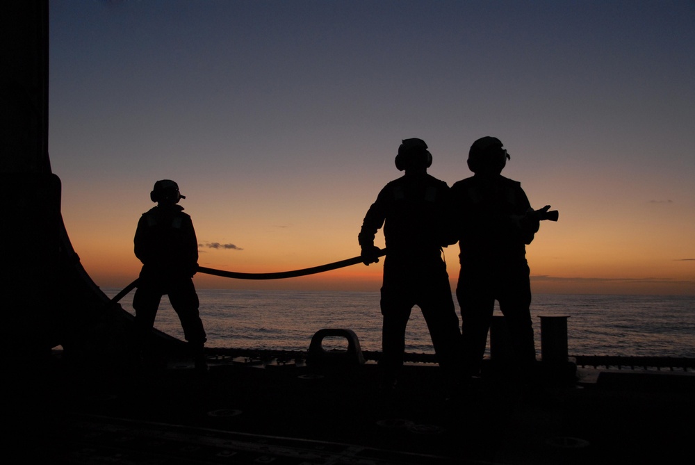 Flight quarters drill aboard USS Ingraham