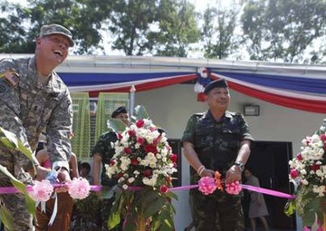 Service members attend dedication ceremony for new school building