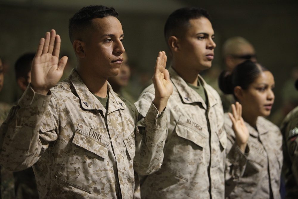 Naturalization ceremony gives deployed MLG Marines citizenship