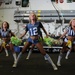 Seahawks cheerleaders perform aboard USS Makin Island