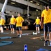 Physical training session aboard USS Abraham Lincoln