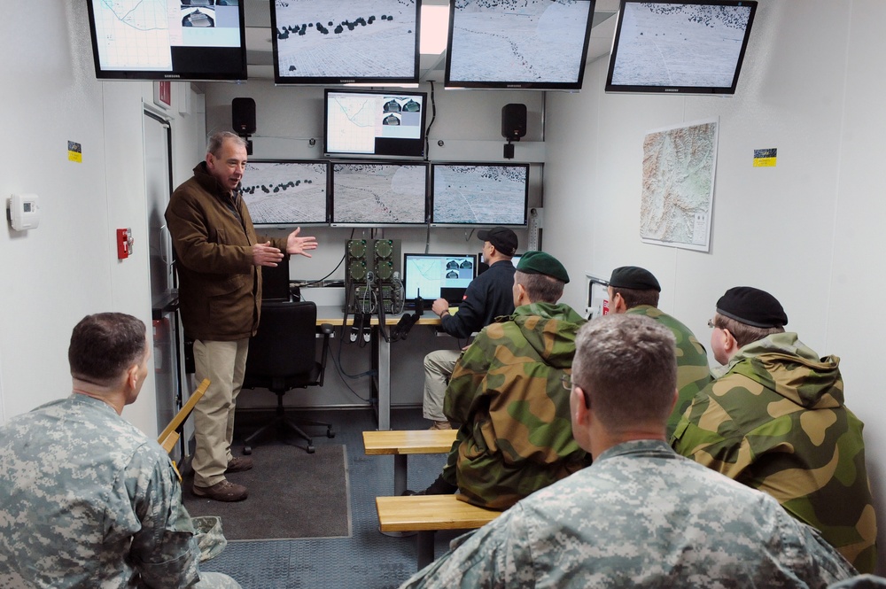 An official party of the Norwegian army visits the 7th US Army Joint Multinational Training Command on Grafenwoehr Training Area, Germany