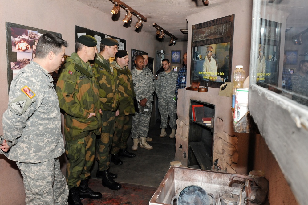 An official party of the Norwegian army visits the 7th US Army Joint Multinational Training Command on Grafenwoehr Training Area, Germany