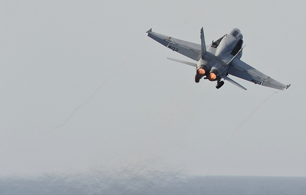 Aboard USS Abraham Lincoln's flight deck