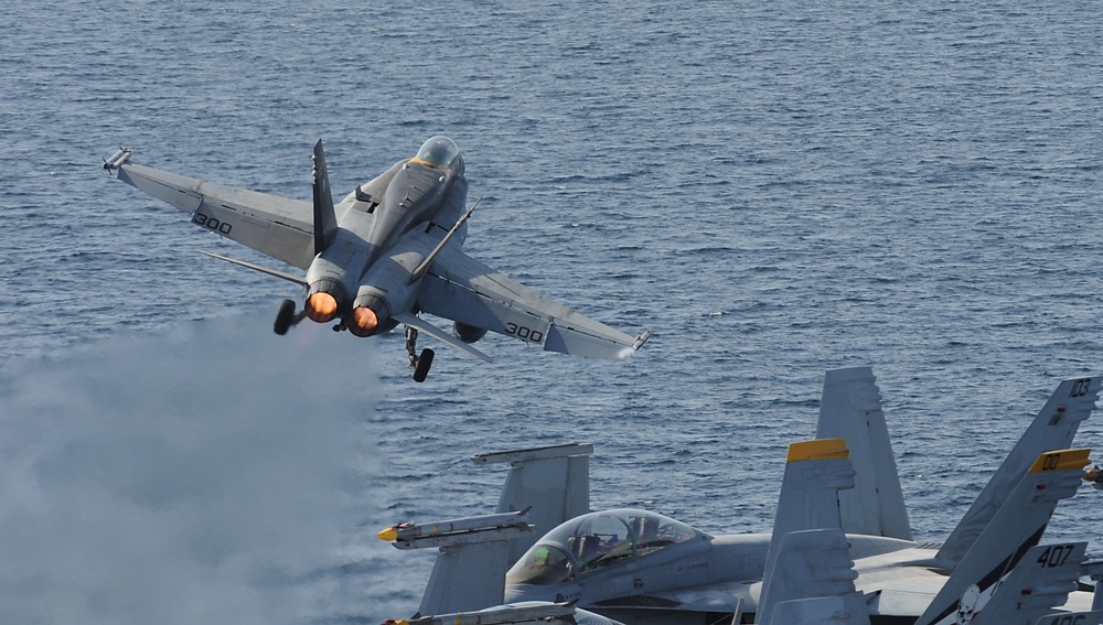 Aboard USS Abraham Lincoln's flight deck