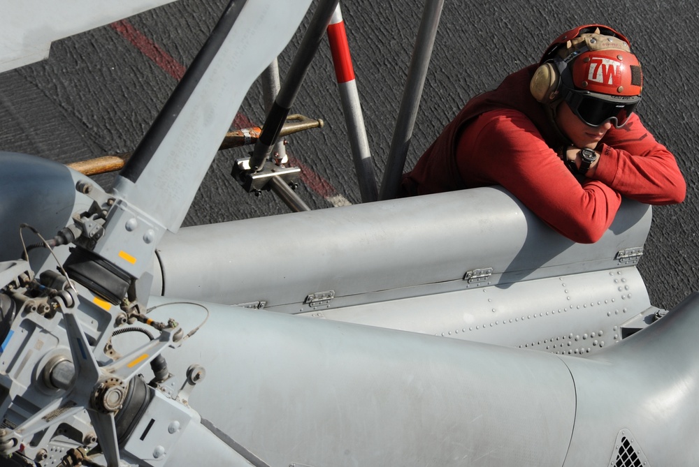 Aboard USS Abraham Lincoln's flight deck