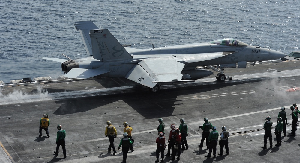 Aboard USS Abraham Lincoln's flight deck