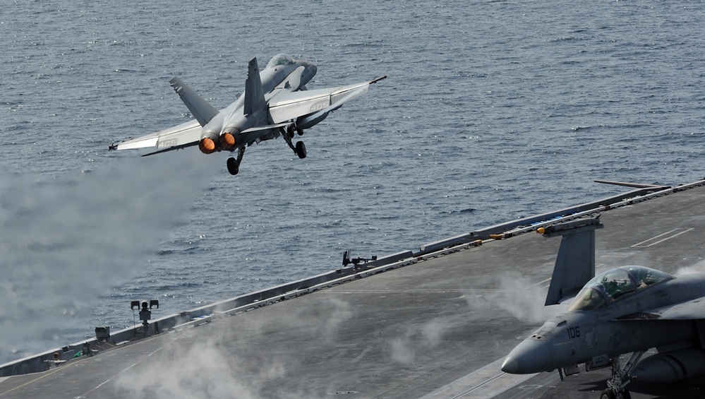 Aboard USS Abraham Lincoln's flight deck