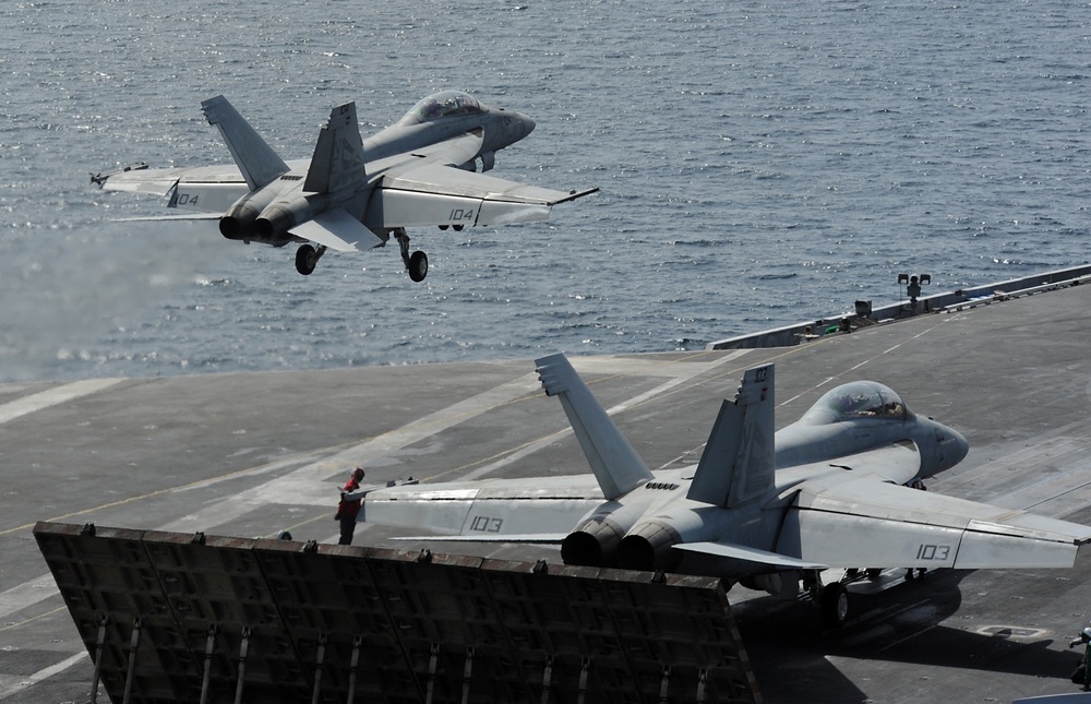 Aboard USS Abraham Lincoln's flight deck