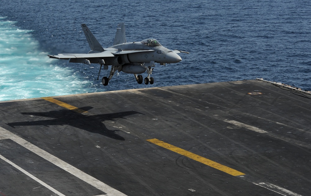 Aboard USS Abraham Lincoln's flight deck