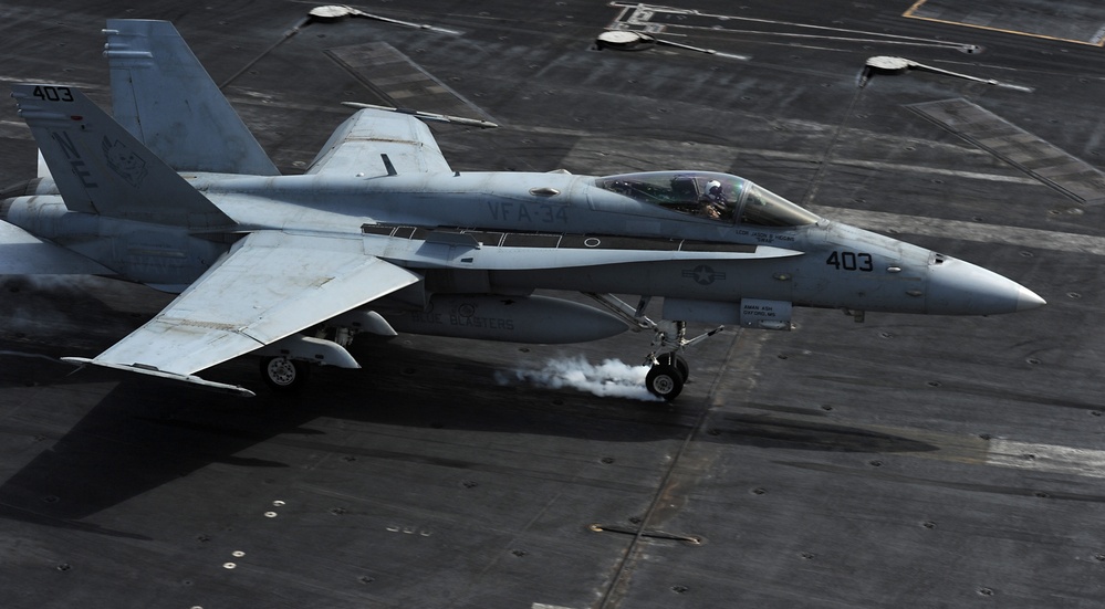 Aboard USS Abraham Lincoln's flight deck