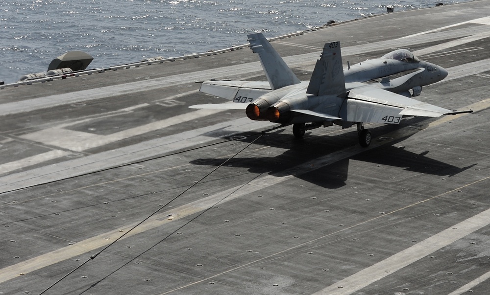 Aboard USS Abraham Lincoln's flight deck