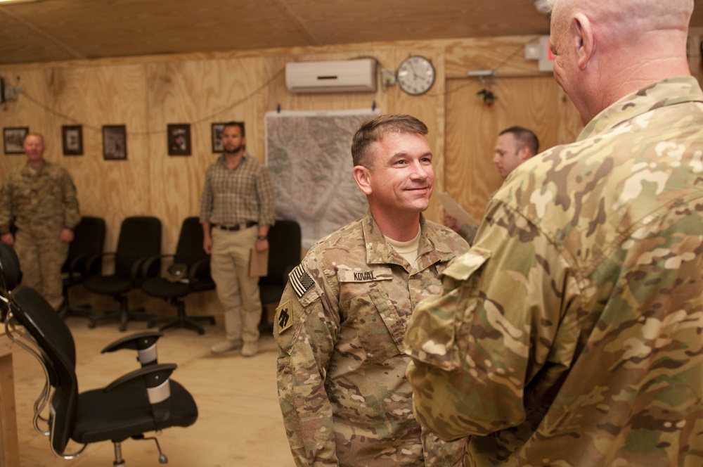 Awards pinned at FOB Gamberi