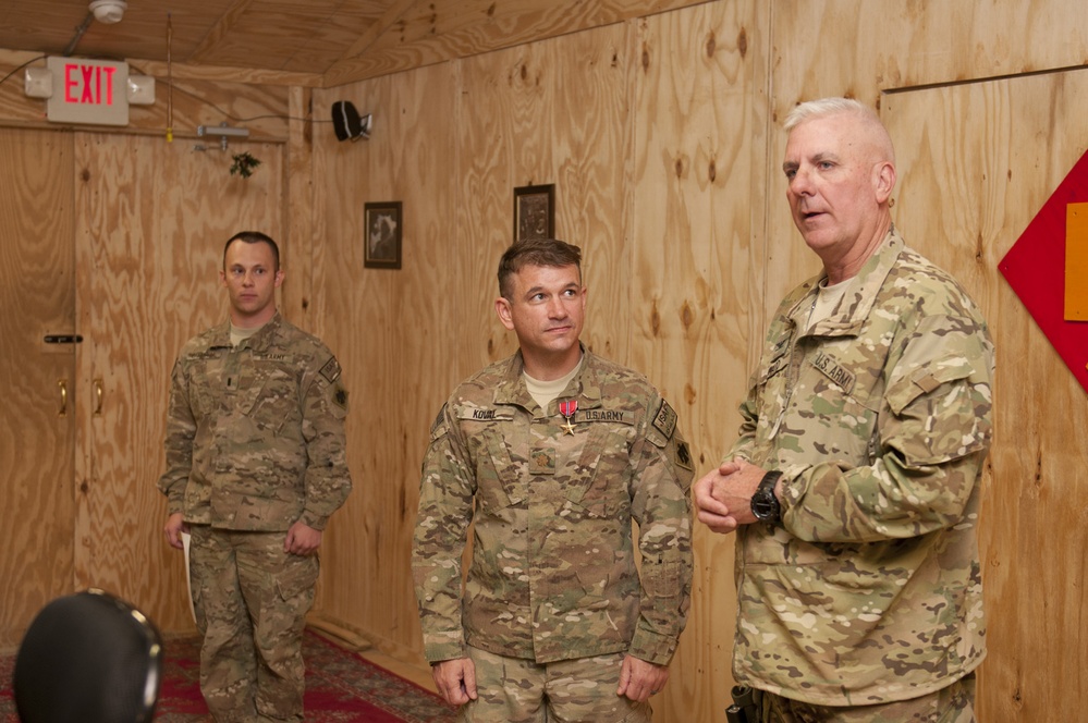 Awards pinned at FOB Gamberi