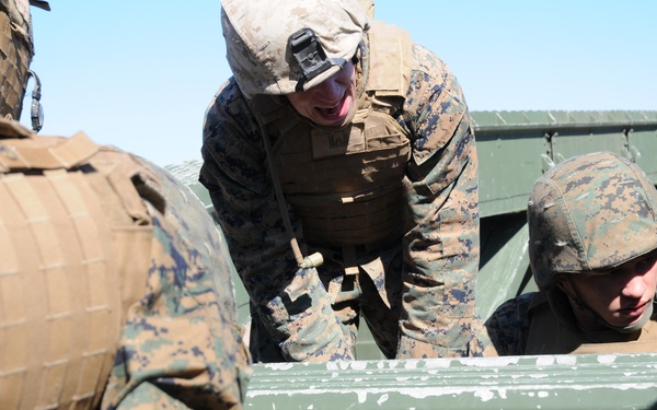 Seabees and Marines build bridges at Camp Lejeune