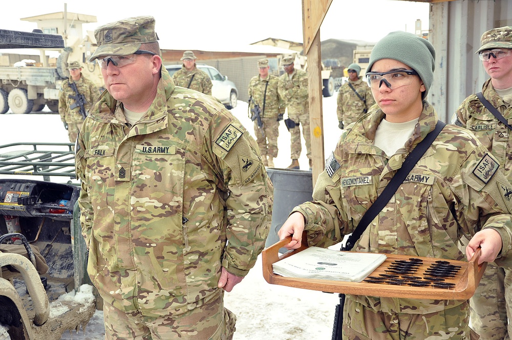After facing combat, soldiers receive recognition