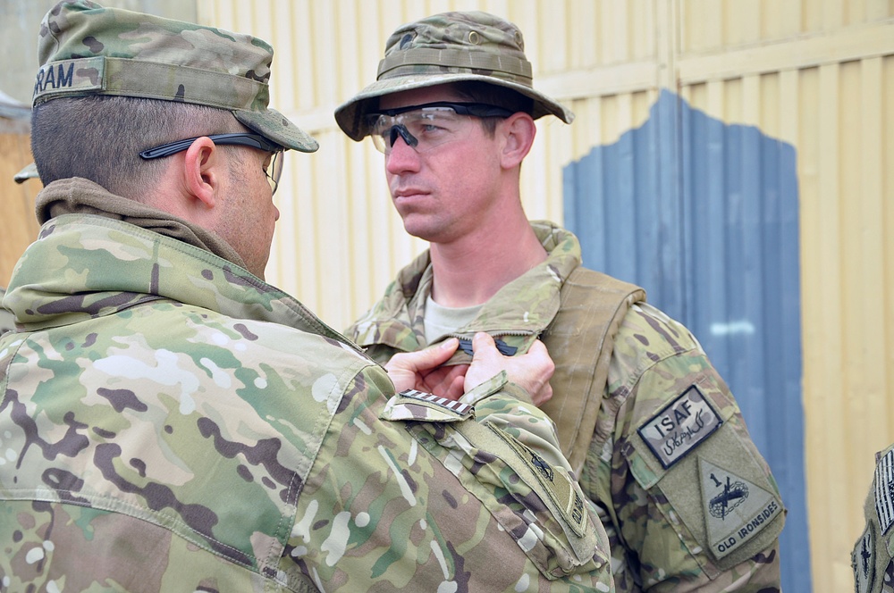 After facing combat, soldiers receive recognition
