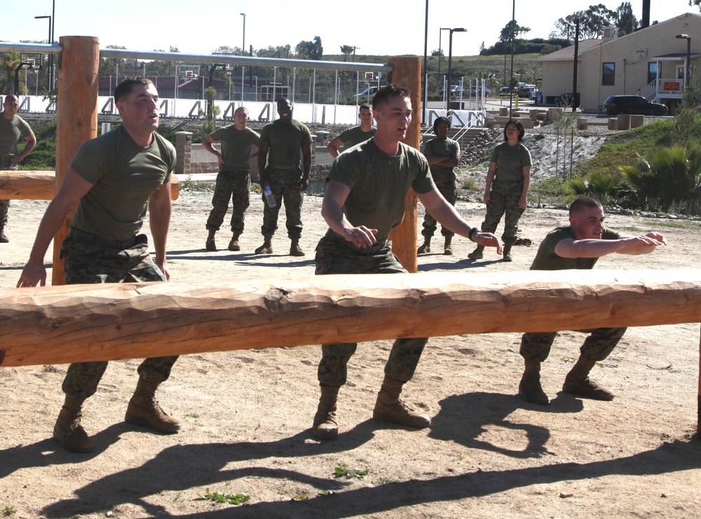 Service Company Marines attack obstacle course