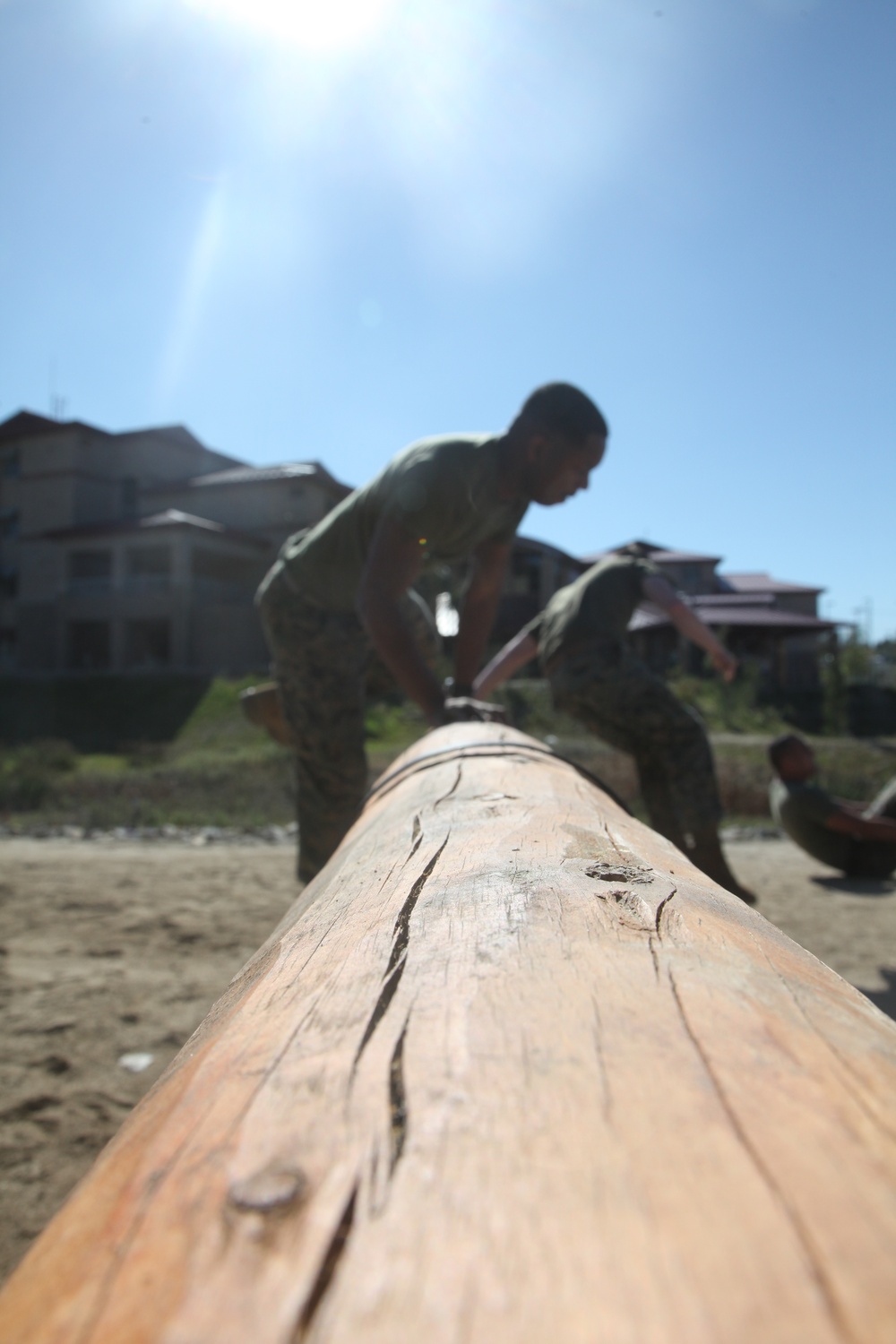 Service Company Marines attack obstacle course