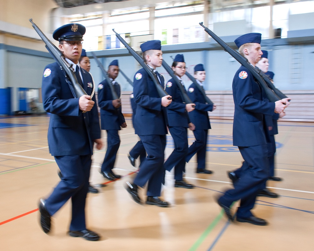 Yokota High School JROTC hosts the regional drill meet