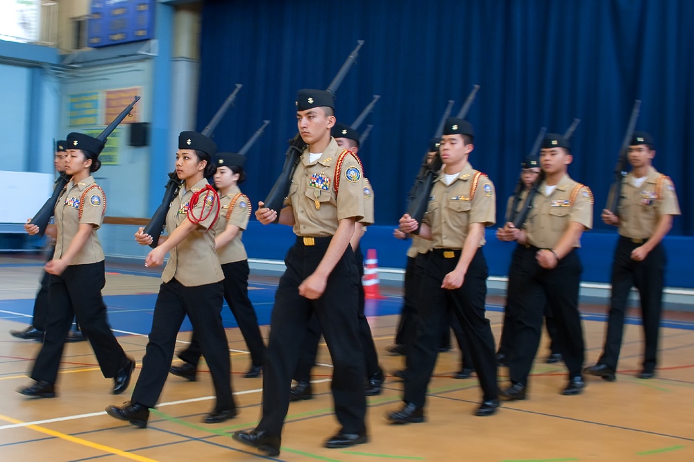 Yokota High School JROTC hosts the regional drill meet