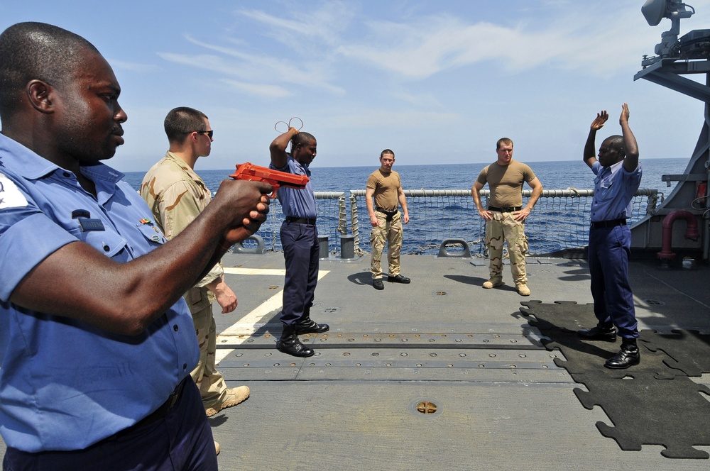 USS Simpson departs Ghana