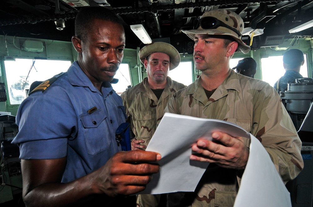 USS Simpson departs Ghana