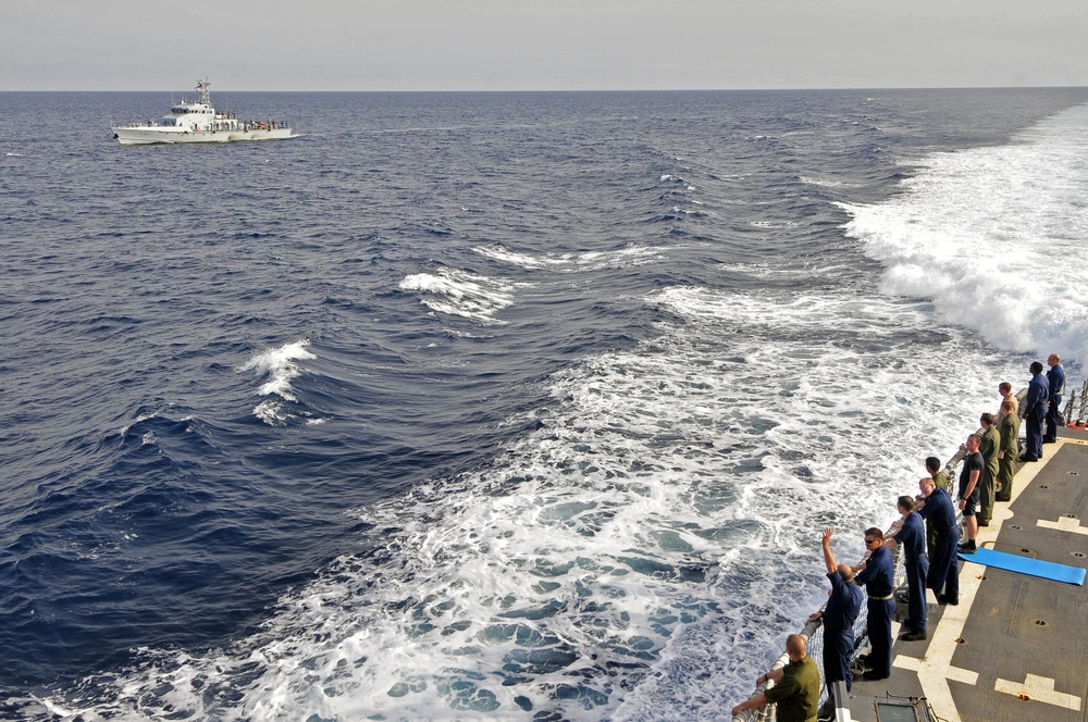 USS Simpson departs Ghana