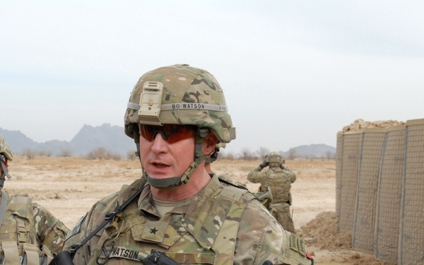 Watson visits 721st Engineer Company road construction site