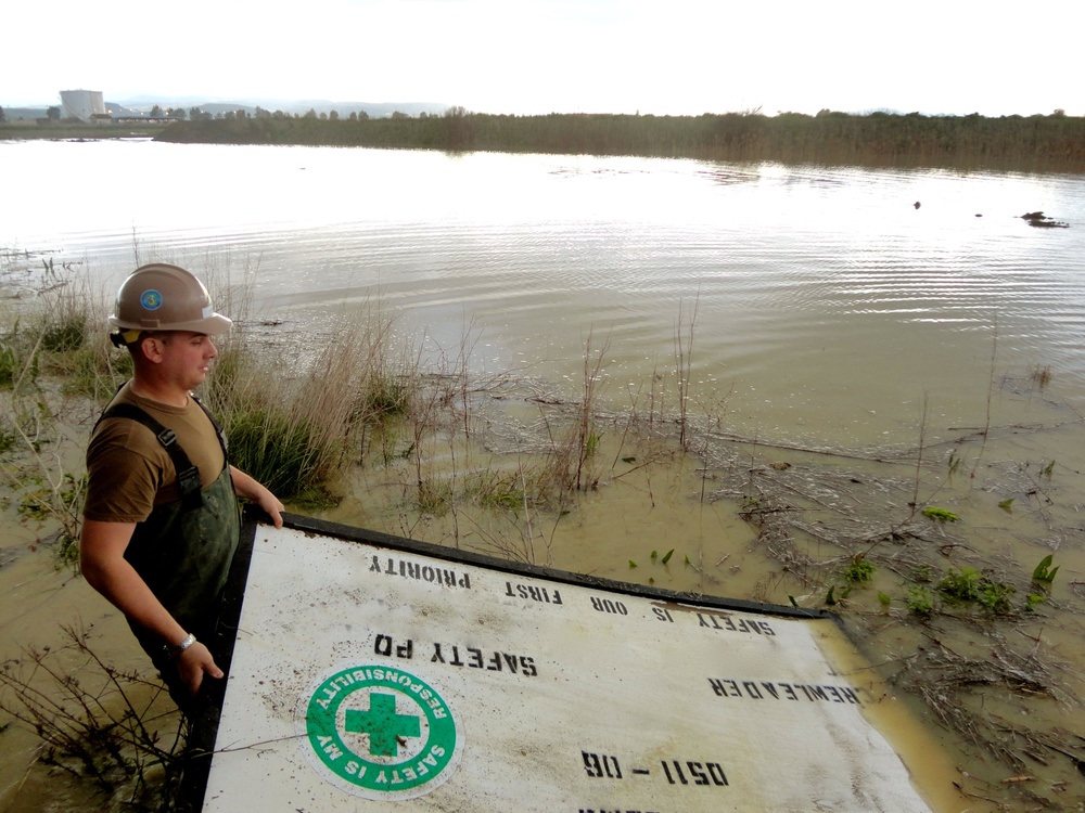 After the rains in Sigonella stop the Seabees get back to work